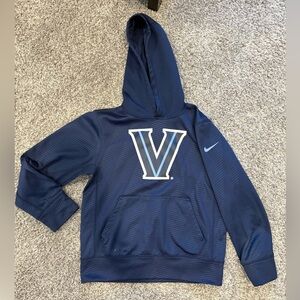 Nike Villanova Kids Navy Hoodie with Large V Logo